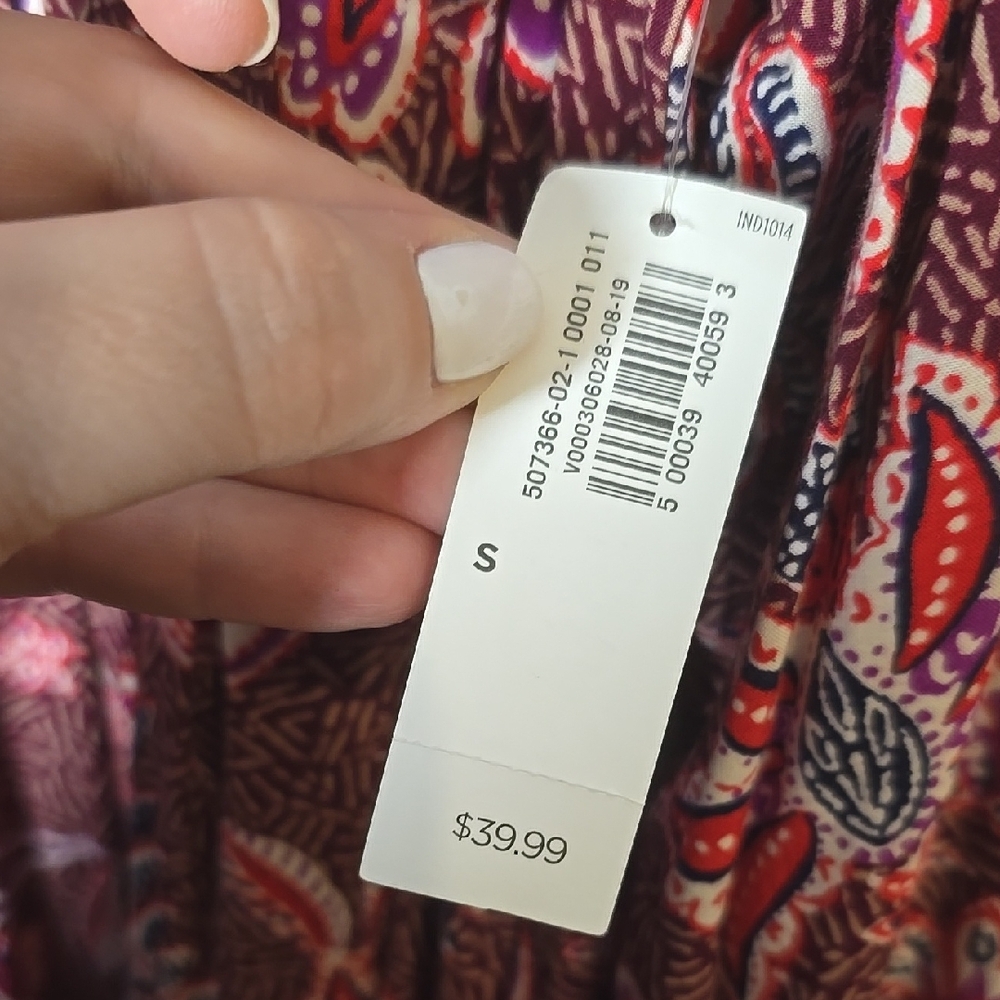 Old Navy Womens Size Small S Red Floral Midi Dress - Picture 5 of 6